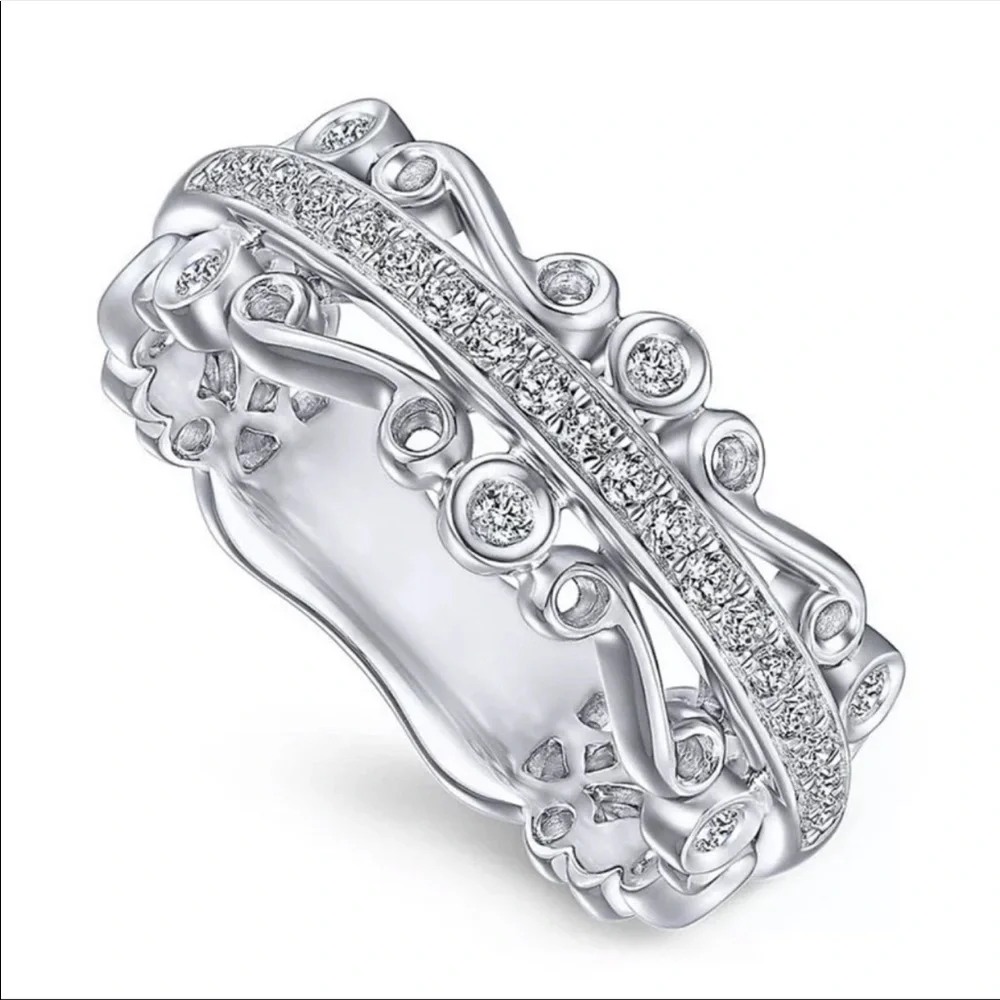 New Women’s 925 Silver Beautiful Sapphire Ring - Picture 4 of 4